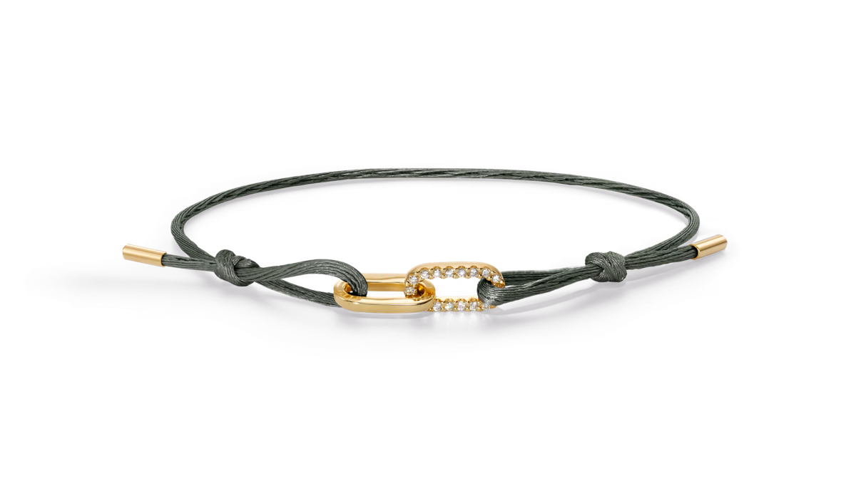 drei olivgrüne Link-Bracelets von Bucherer Fine Jewellery